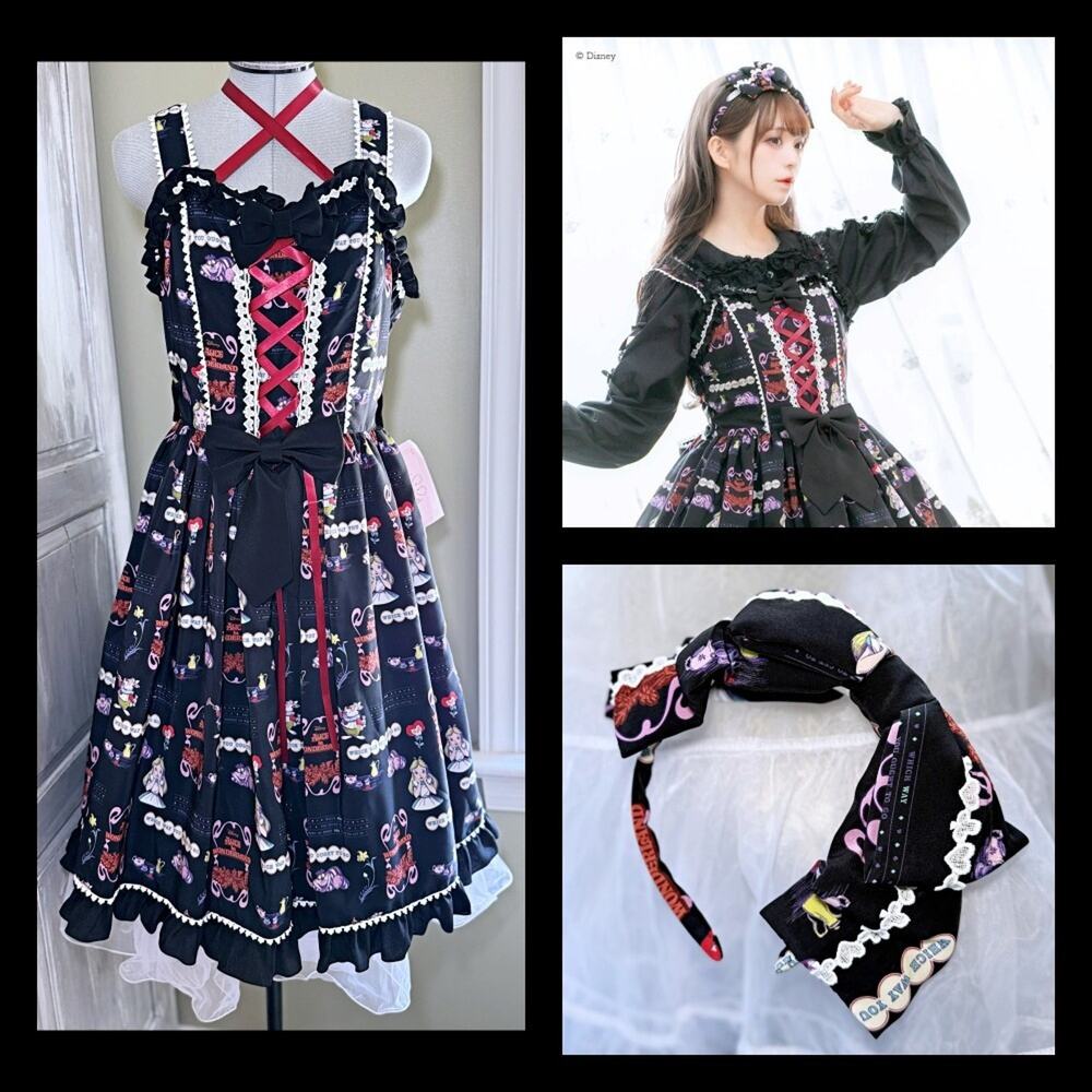 metamorphose temps de fille Disney Alice in Wonderland JSK Dress Headband Lolita
